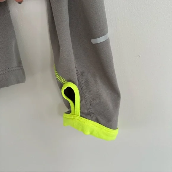 Nike 1/4 Zip Grey with Neon Accent Womens Pullover Running Top Fitted Size Small - Picture 5 of 8